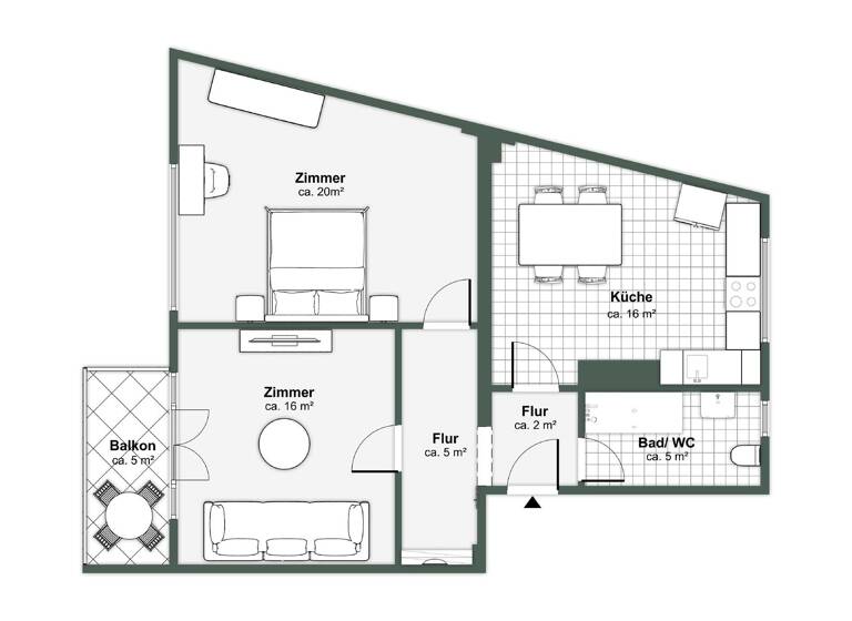 Wohnung zum Kauf 275.000 € 2 Zimmer 66 m²<br/>Wohnfläche 1.<br/>Geschoss Tegel Berlin / Tegel 13509