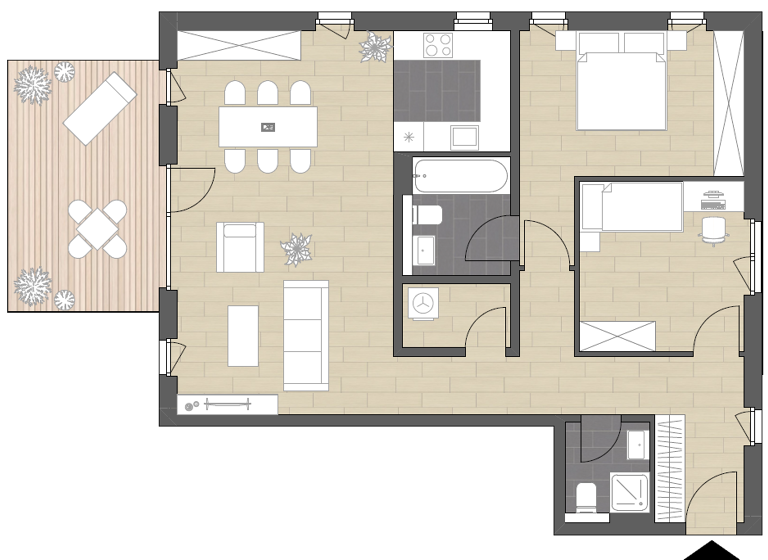 Terrassenwohnung zur Miete 1.320 € 3 Zimmer 97,6 m² EG Alzeyer Straße 71 Bad Kreuznach 55543