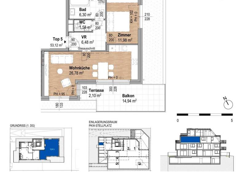 Wohnung zum Kauf - Erstbezug 419.000 € 2 Zimmer 53,1 m² Wien, Donaustadt 1220