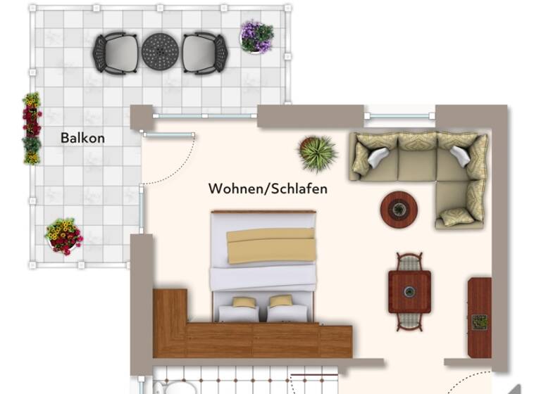Wohnung zum Kauf 98.000 € 1 Zimmer 32,3 m²<br/>Wohnfläche 2.<br/>Geschoss Würding Bad Füssing / Würding 94072