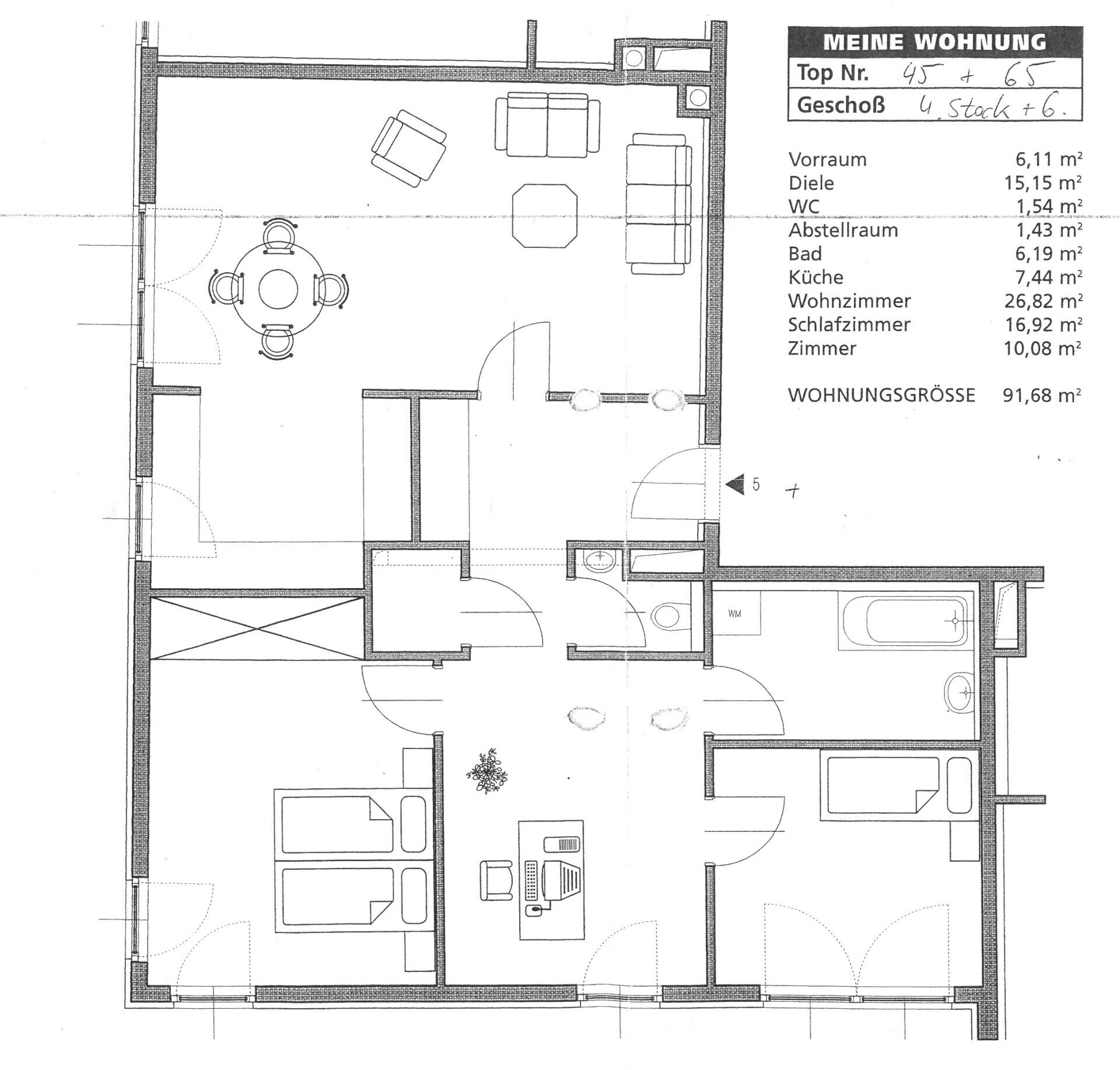 Wohnung zum Kauf 498.000 € 4 Zimmer 91,7 m²<br/>Wohnfläche 4.<br/>Geschoss Wien 1020