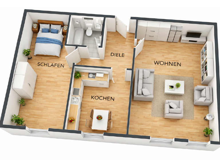 Wohnung zur Miete 443 € 2 Zimmer 59 m² 1. Geschoss Hauptstraße 23 Friedrichroda 99894