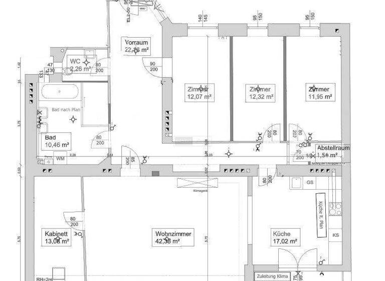 Wohnung zur Miete 22,15 € 5 Zimmer 158 m² Bennoplatz Wien 1080