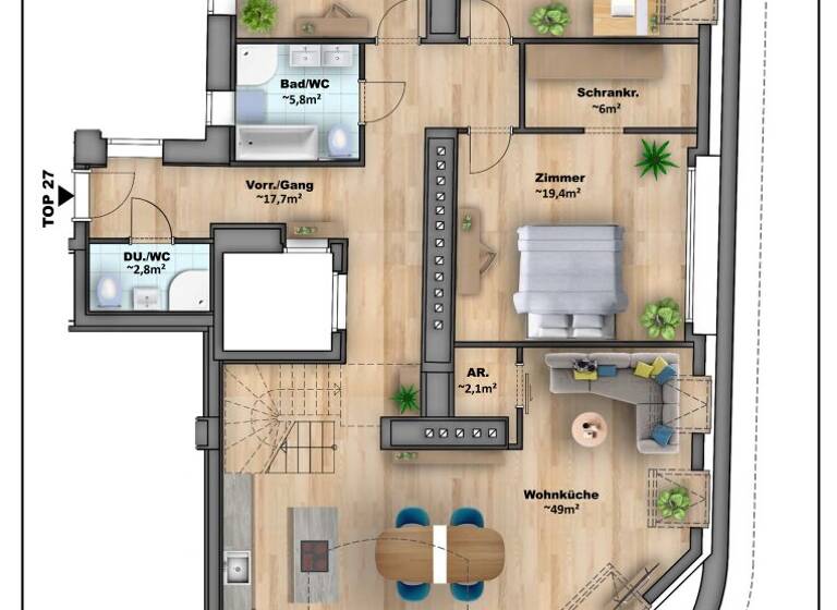 Wohnung zum Kauf - Erstbezug 1.249.000 € 4 Zimmer 130,8 m² Wien 1040