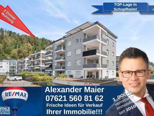 Wohnung zum Kauf 395.000 € 3 Zimmer 90,7 m² Schopfheim Schopfheim 79650