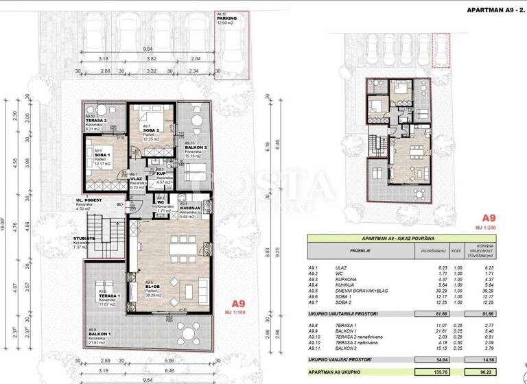 Wohnung zum Kauf 308.000 € 3 Zimmer 2. Geschoss Povljana 23249