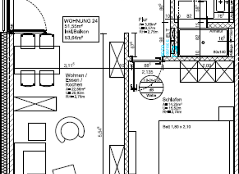 Wohnung zur Miete 782 € 2 Zimmer 50,2 m² 1. Geschoss frei ab 01.06.2026 Zum Jagenstein 4a Waldstadt II Potsdam 14478