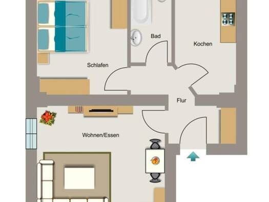 Wohnung zur Miete 298 € 2,5 Zimmer 49,7 m² 1. Geschoss Uhlandstraße 60 Obermarxloh Duisburg 47166