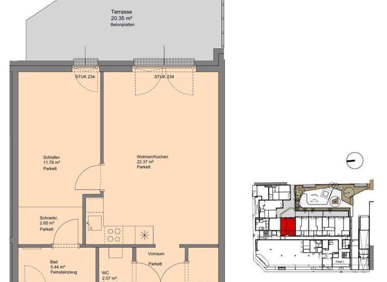 Wohnung zur Miete 560 € 2 Zimmer 50,3 m² EG frei ab 01.04.2026 Kremser Landstraße 24 St. Pölten 3100
