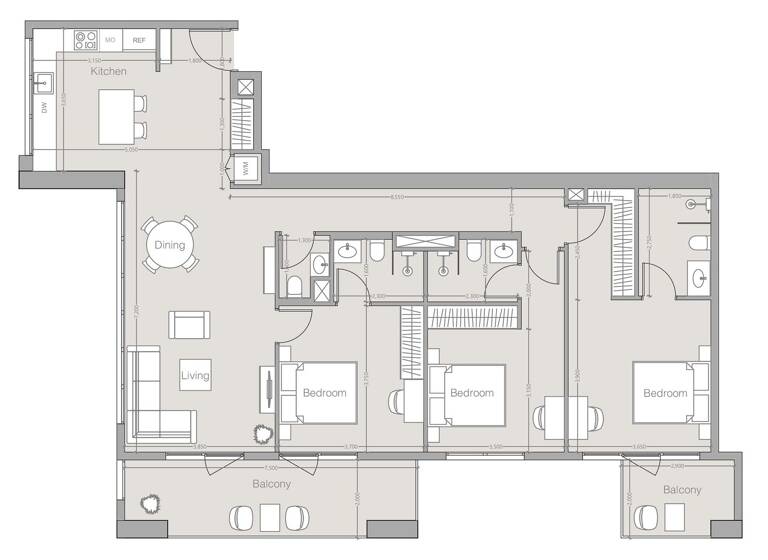 Wohnung zum Kauf provisionsfrei 616.192 € 4 Zimmer 150 m² Dubai 00000