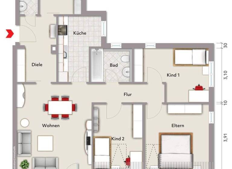 Wohnung zum Kauf 220.000 € 4 Zimmer 95 m² Lütgendortmund Dortmund 44388