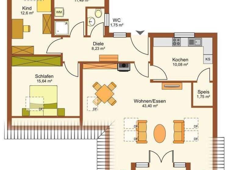 Wohnung zur Miete 1.382 € 3 Zimmer 102,1 m² 2. Geschoss Lustenau 6890