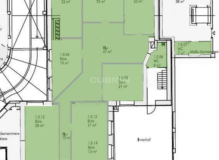 Bürofläche zur Miete provisionsfrei 9 € 198 m² Bürofläche teilbar ab 198 m² Rellinghauser Straße 80-82 Südviertel Essen 45128