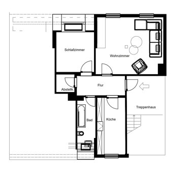 Wohnung zur Miete 469 € 2 Zimmer 66,8 m² 3. Geschoss Kolpingstr. 123 Alt-Hamborn Duisburg 47166