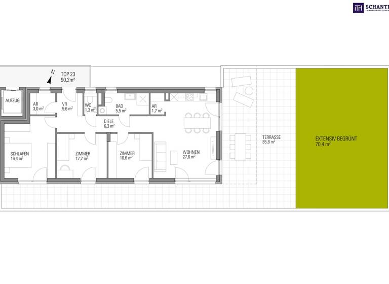 Wohnung zum Kauf - Erstbezug provisionsfrei 549.000 € 4 Zimmer 91 m² 4. Geschoss Zirbenweg Kalsdorf bei Graz 8401