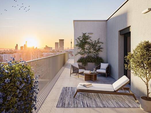 Terrassenwohnung zum Kauf - Neubau provisionsfrei 504.000 € 3 Zimmer 71 m² 7. Geschoss Ludwig-Reindl-Gasse 1, Senekowitschgasse 2 Wien 1220