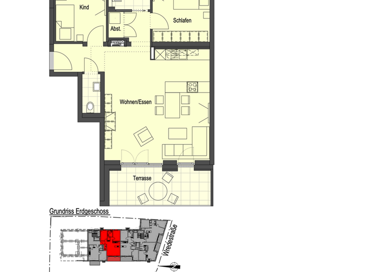 Wohnung zur Miete - Erstbezug 1.426 € 3 Zimmer 83,9 m² EG frei ab 01.05.2026 Moscheeweg 10-12 Zellerau Würzburg 97082