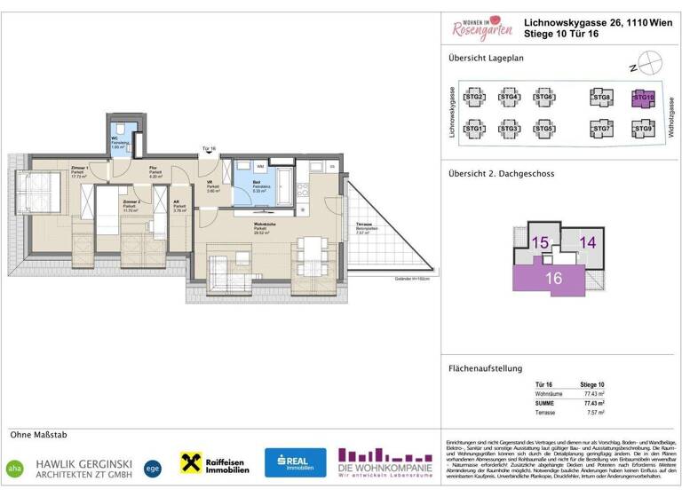 Wohnung zum Kauf - Erstbezug provisionsfrei 388.833 € 3 Zimmer 73,2 m² Lichnowskygasse 26 Wien 1110