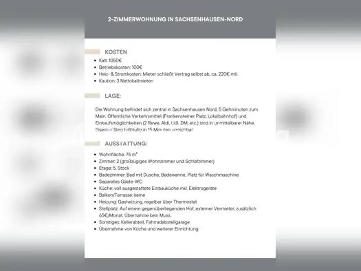 Wohnung zur Miete Tauschwohnung 1.050 € 2 Zimmer 75 m² 5. Geschoss Innenstadt-West Innenstadt - West 76133
