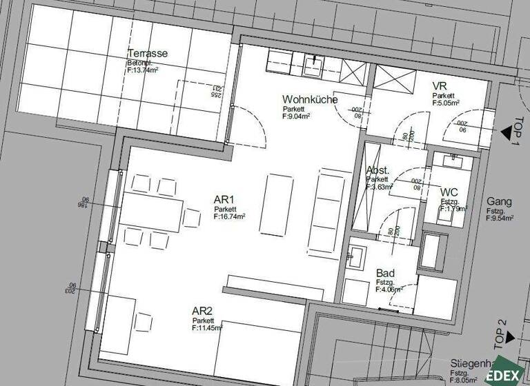 Wohnung zur Miete - Erstbezug 1.026 € 1,5 Zimmer 51,8 m² EG frei ab 01.04.2026 Wien 1190