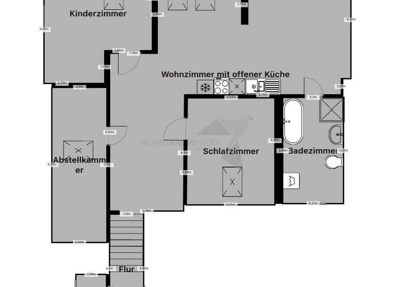 Wohnung zur Miete 450 € 3 Zimmer 82,8 m² 3. Geschoss Innere Zwickauer Straße 52a Niederplanitz Zwickau / Niederplanitz 08062