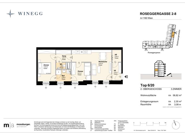 Wohnung zum Kauf - Erstbezug 327.400 € 3 Zimmer 58,8 m² 2. Geschoss Roseggergasse 2-8 Wien 1160