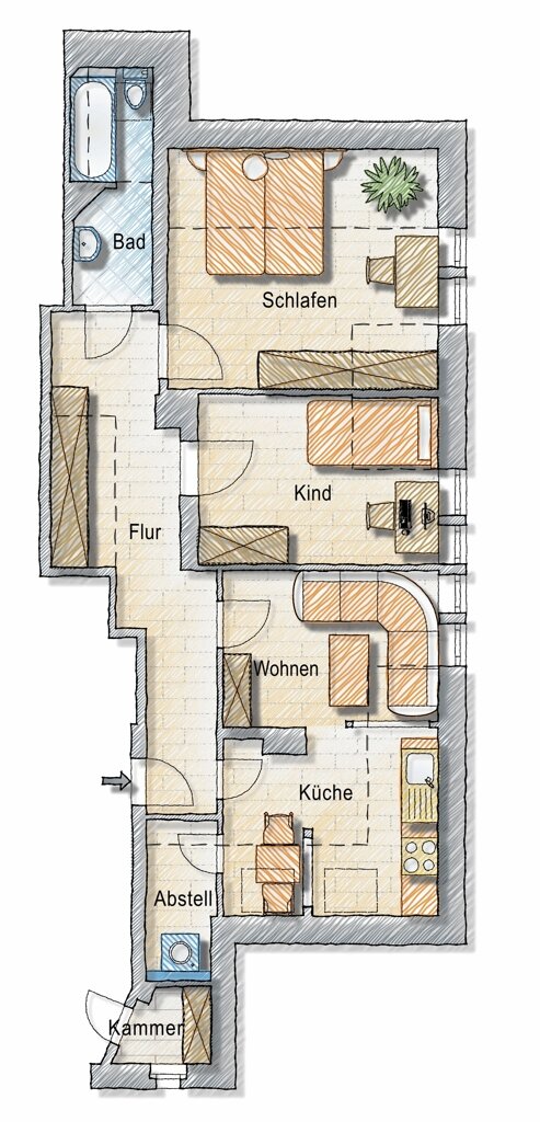 Wohnung zum Kauf provisionsfrei 267.000 € 3 Zimmer 69 m²<br/>Wohnfläche 3.<br/>Geschoss Plauen (Müllerbrunnenstr.) Dresden 01187