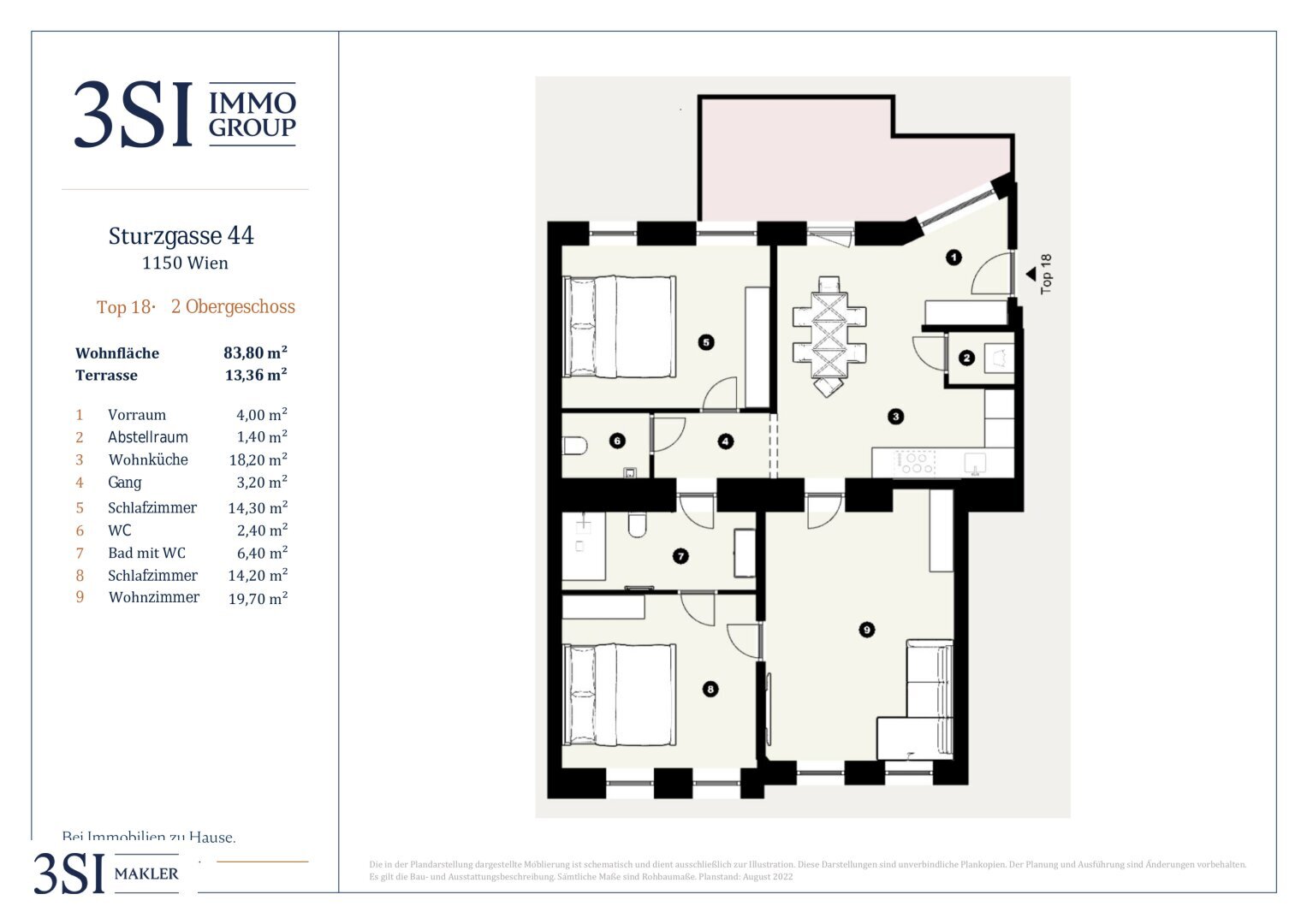 Wohnung zum Kauf 535.000 € 3 Zimmer 83,8 m²<br/>Wohnfläche 2.<br/>Geschoss Sturzgasse 44 Wien 1150