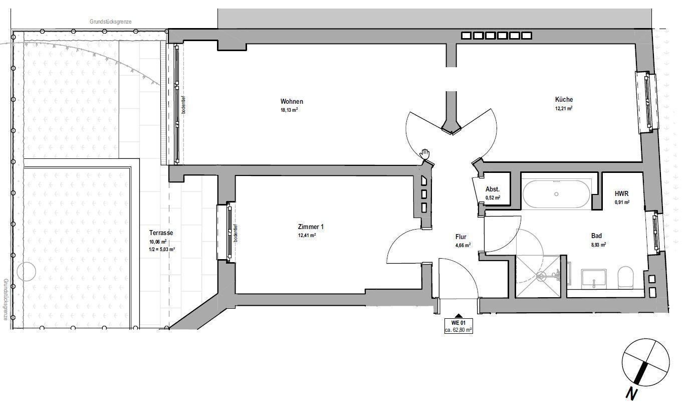 Terrassenwohnung zum Kauf provisionsfrei 649.000 € 2 Zimmer 62,8 m²<br/>Wohnfläche EG<br/>Geschoss ab sofort<br/>Verfügbarkeit Preystraße 22 Winterhude Hamburg 22303