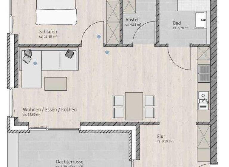 Wohnung zur Miete - Erstbezug 1.151 € 2 Zimmer 68 m² frei ab 01.12.2026 Metjendorfer Landstraße 23 A Metjendorf Wiefelstede 26215