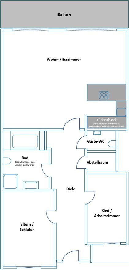 Wohnung zur Miete 1.370 € 3,5 Zimmer 98 m²<br/>Wohnfläche Lindenstraße 43 Goldgrube 5 Koblenz 56073