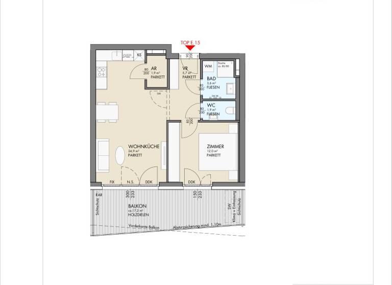 Wohnung zum Kauf - Erstbezug 276.000 € 2 Zimmer 50 m² 2. Geschoss Kohldorfer Straße 96 St. Martin Klagenfurt am Wörthersee 9020