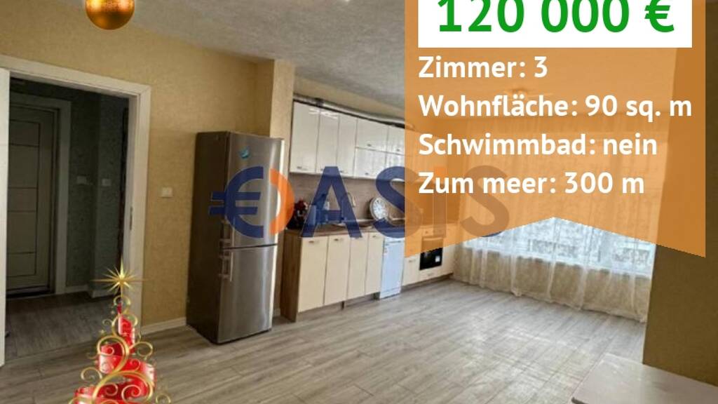 Studio zum Kauf provisionsfrei 120.000 € 3 Zimmer 90 m² 2. Geschoss ulica ,,Arda" 24 Pomorie 8200