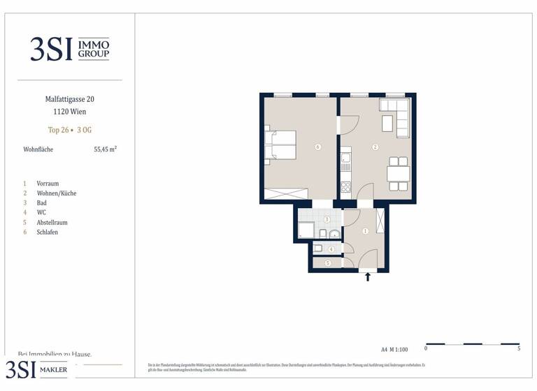 Wohnung zum Kauf 257.000 € 2 Zimmer 55,5 m² 3. Geschoss Malfattigasse 20 Wien 1120