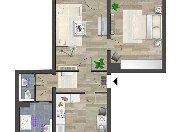 Wohnung zur Miete 379 € 2 Zimmer 60,5 m² EG Weststr. 6 Kaßberg Chemnitz 09112