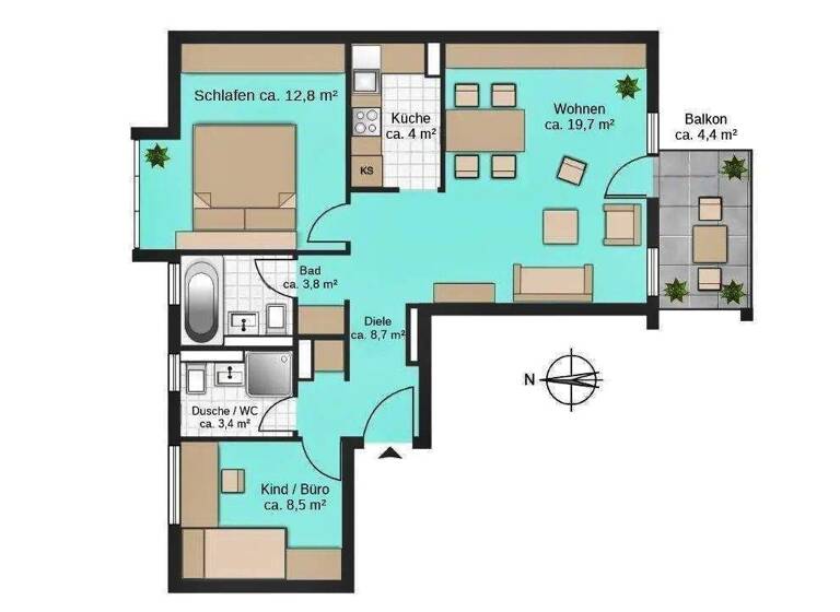 Wohnung zum Kauf 199.000 € 3 Zimmer 62,8 m² 4. Geschoss Neu-Isenburg 63263