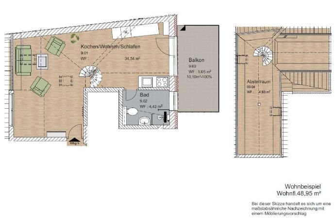 Wohnung zur Miete 460 € 1 Zimmer 49 m²<br/>Wohnfläche ab sofort<br/>Verfügbarkeit Forchheim Forchheim 91301