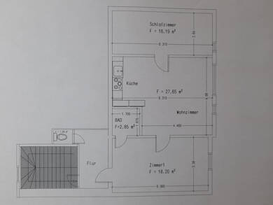 Wohnung zur Miete 408 € 3 Zimmer 68 m² Dachgeschoss Weintraubenstr.12 Köthen Köthen (Anhalt) 06366