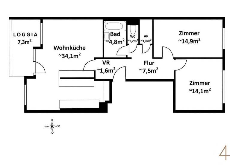 WG-Zimmer zur Miete 1.582 € 3 Zimmer 82,7 m² Wien 1130
