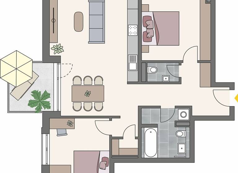Wohnung zum Kauf 498.000 € 3 Zimmer 79,8 m²<br/>Wohnfläche Hirblinger Straße 183 Bärenkeller Augsburg 86156