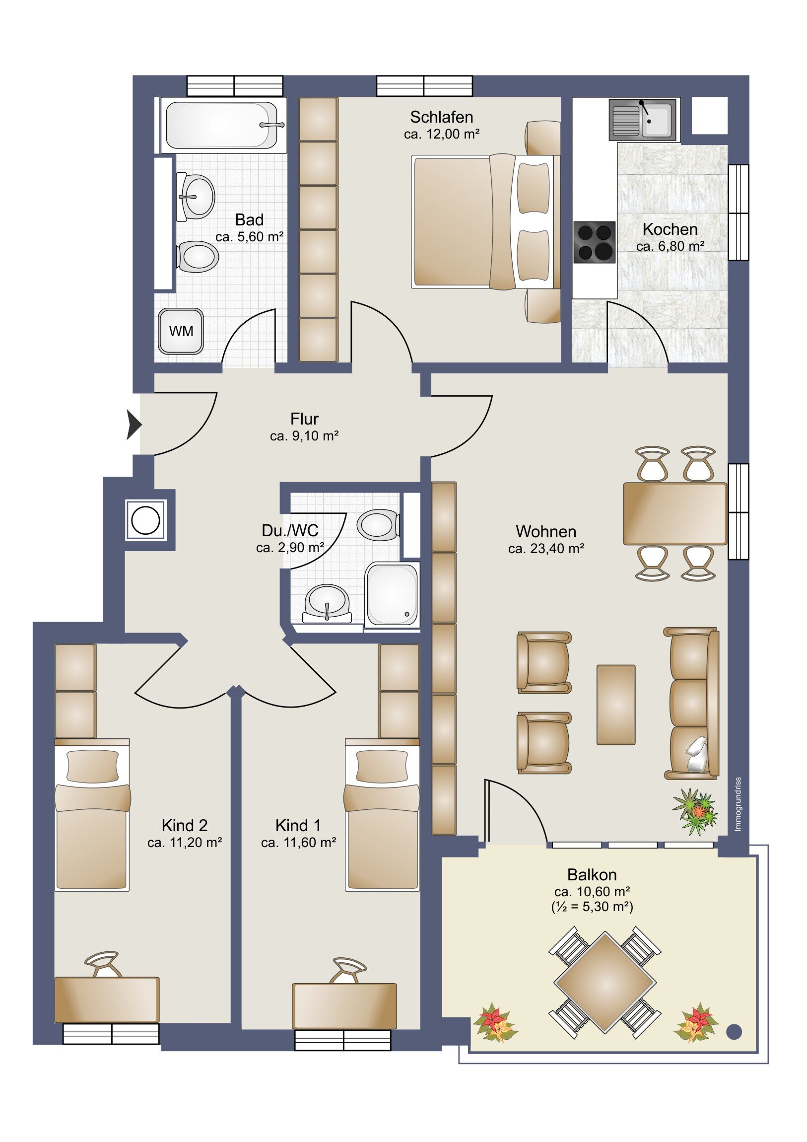 Wohnung zum Kauf 495.000 € 4 Zimmer 88 m²<br/>Wohnfläche Trudering - Riem München 81825