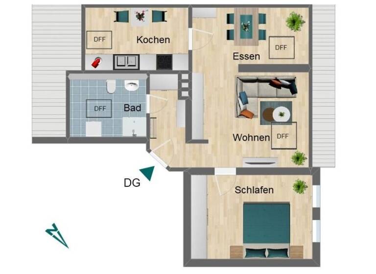 Wohnung zur Miete 300 € 2 Zimmer 50,7 m² 4. Geschoss Friedrich-Engels-Straße 10 Pößneck,Stadt Pößneck 07381