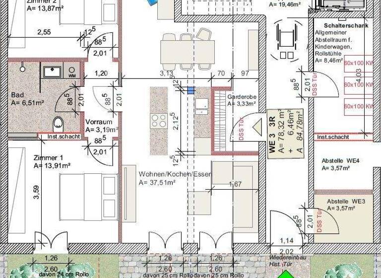 Wohnung zum Kauf 369.000 € 3 Zimmer 84,8 m² EG Alach Erfurt 99090