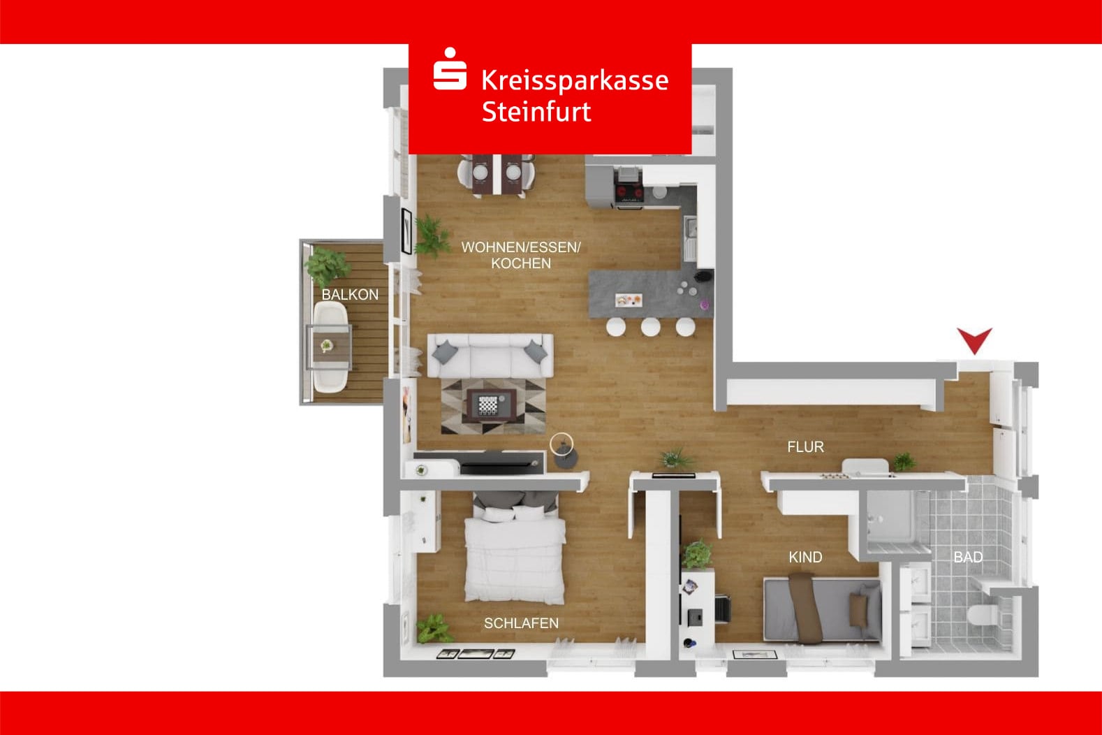 Wohnung zum Kauf 379.000 € 3,5 Zimmer 82,6 m²<br/>Wohnfläche Stadt Ibbenbüren 49477