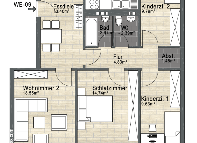 Wohnung zum Kauf 149.000 € 4 Zimmer 86 m² Westhagen 38444