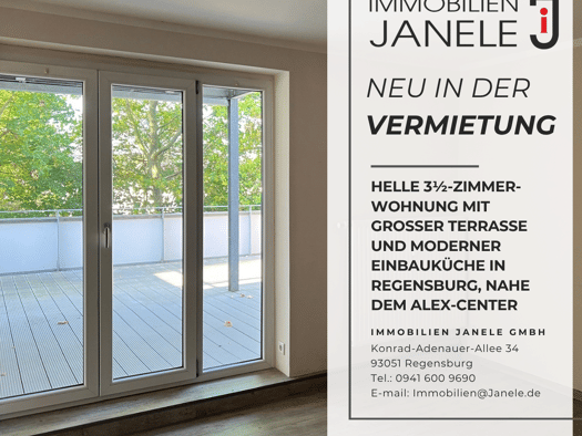 Wohnung zur Miete 1.300 € 3,5 Zimmer 97 m² frei ab sofort Sallern-Gallingkofen Regensburg 93057