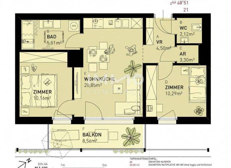 Wohnung zum Kauf - Erstbezug provisionsfrei 352.500 € 3 Zimmer 55,8 m² 2. Geschoss Gerasdorf bei Wien 2201