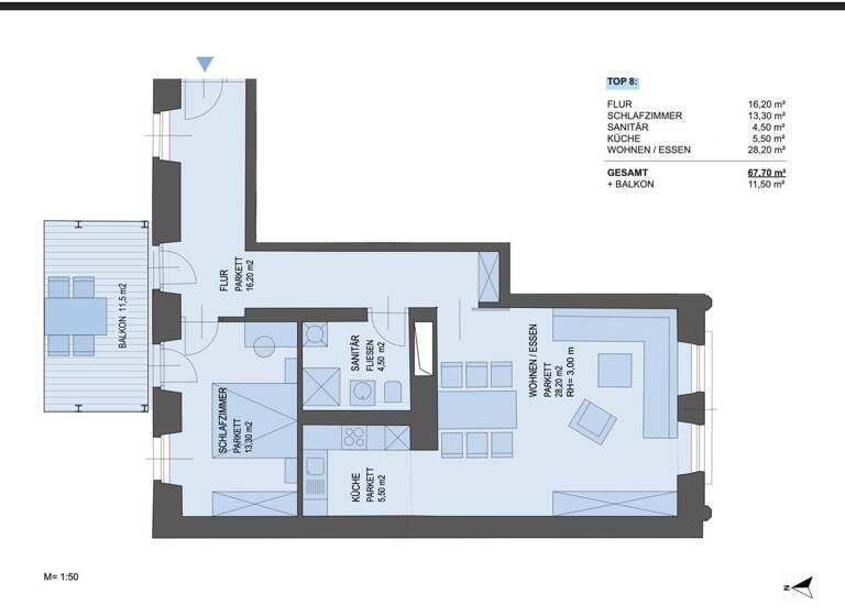 Wohnung zur Miete - Erstbezug 658 € 2 Zimmer 69,5 m² 2. Geschoss Eggenberg Graz 8020