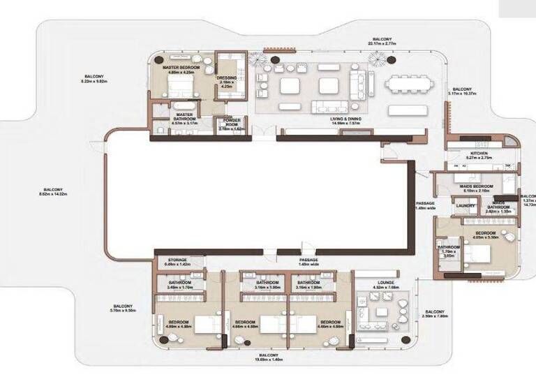 Wohnung zum Kauf - Erstbezug provisionsfrei 7.951.687 € 6 Zimmer 873,2 m² Dubai