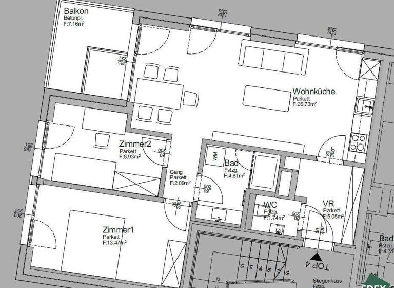 Wohnung zur Miete - Erstbezug 1.629 € 3 Zimmer 62,8 m² 1. Geschoss frei ab sofort Wien 1190